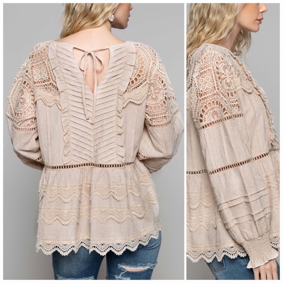 POL Feeling Romantic Woven Peplum Top - Picture 4 of 14